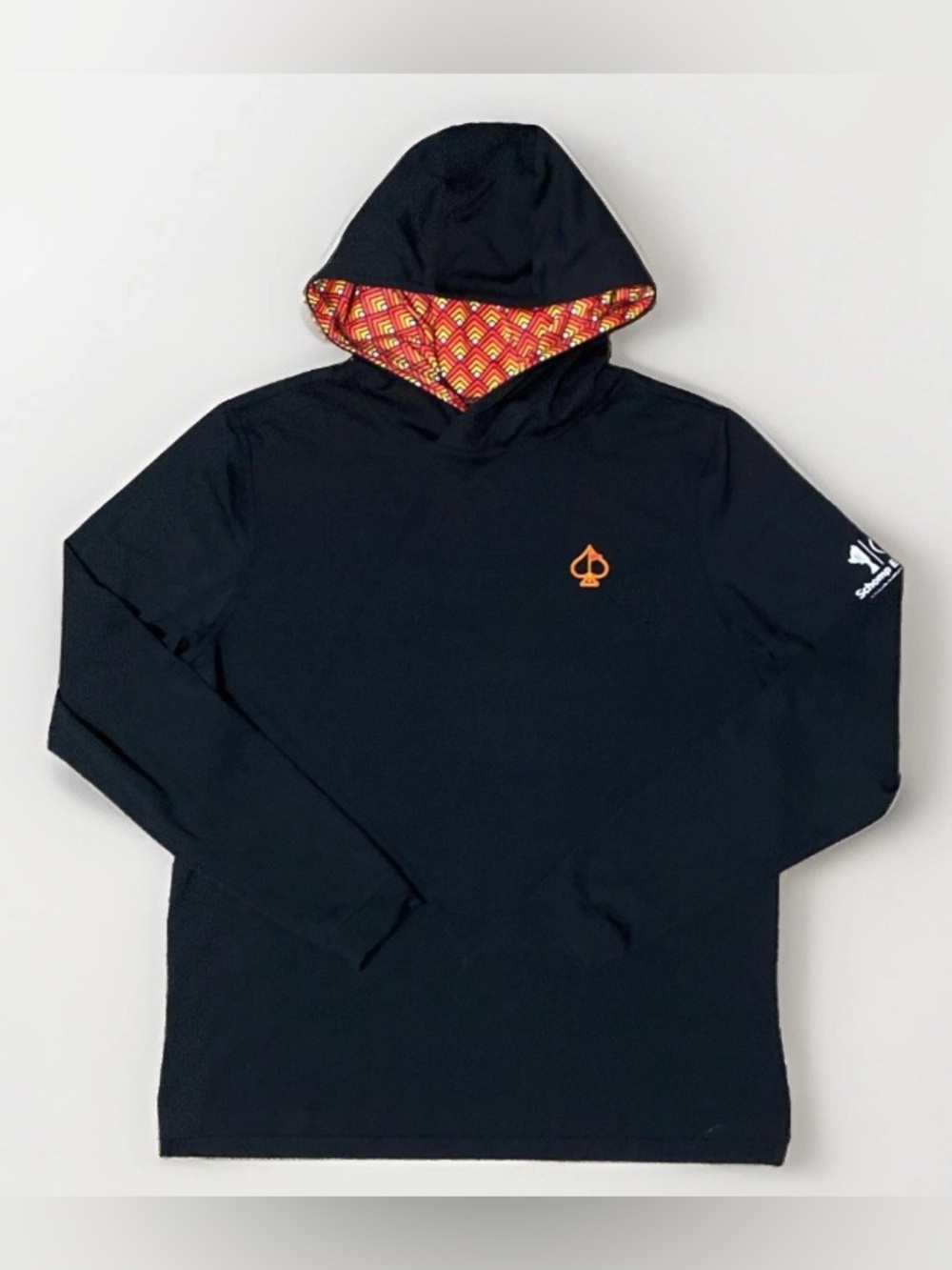 Pins & Aces Hoodie Men’s Large Black Golf Performance Stretch Pullover Geometric